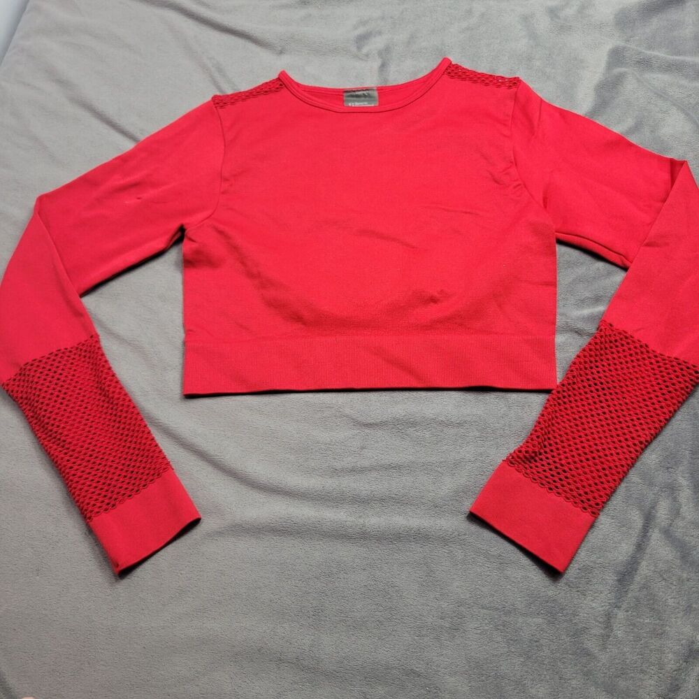 Sports Illustrated Womens Red Long Sleeve Crop Top M